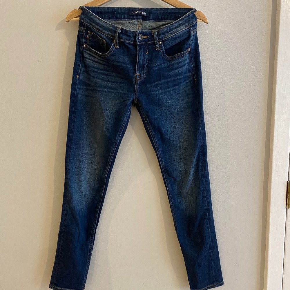 Vigoss Jagger Dark Wash Skinny Jeans, Size 26